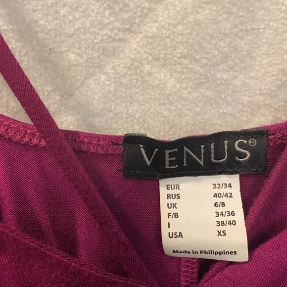 Venus fuchsia rhinestone accented top - Picture 4 of 5